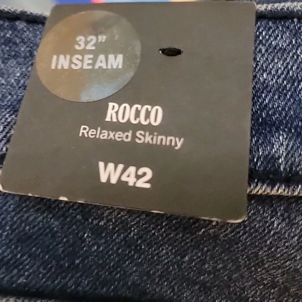 True Religion Jeans Mens 42W Blue Denim Rocco Relaxed Skinny Jean‎ NWT